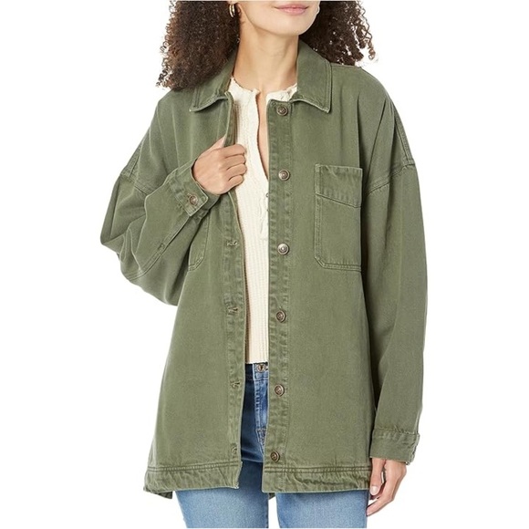 Free People Jackets & Blazers - Free People Madison City Twill Jacket Olive Green Women's Casual Jacket